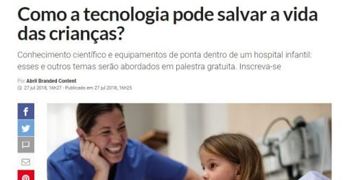Tecnologia no ambiente hospitalar é tema na Veja São Paulo