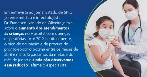 Especialista do Sabará fala sobre o crescimento de casos de doenças respiratórias no jornal O Estado de S.Paulo